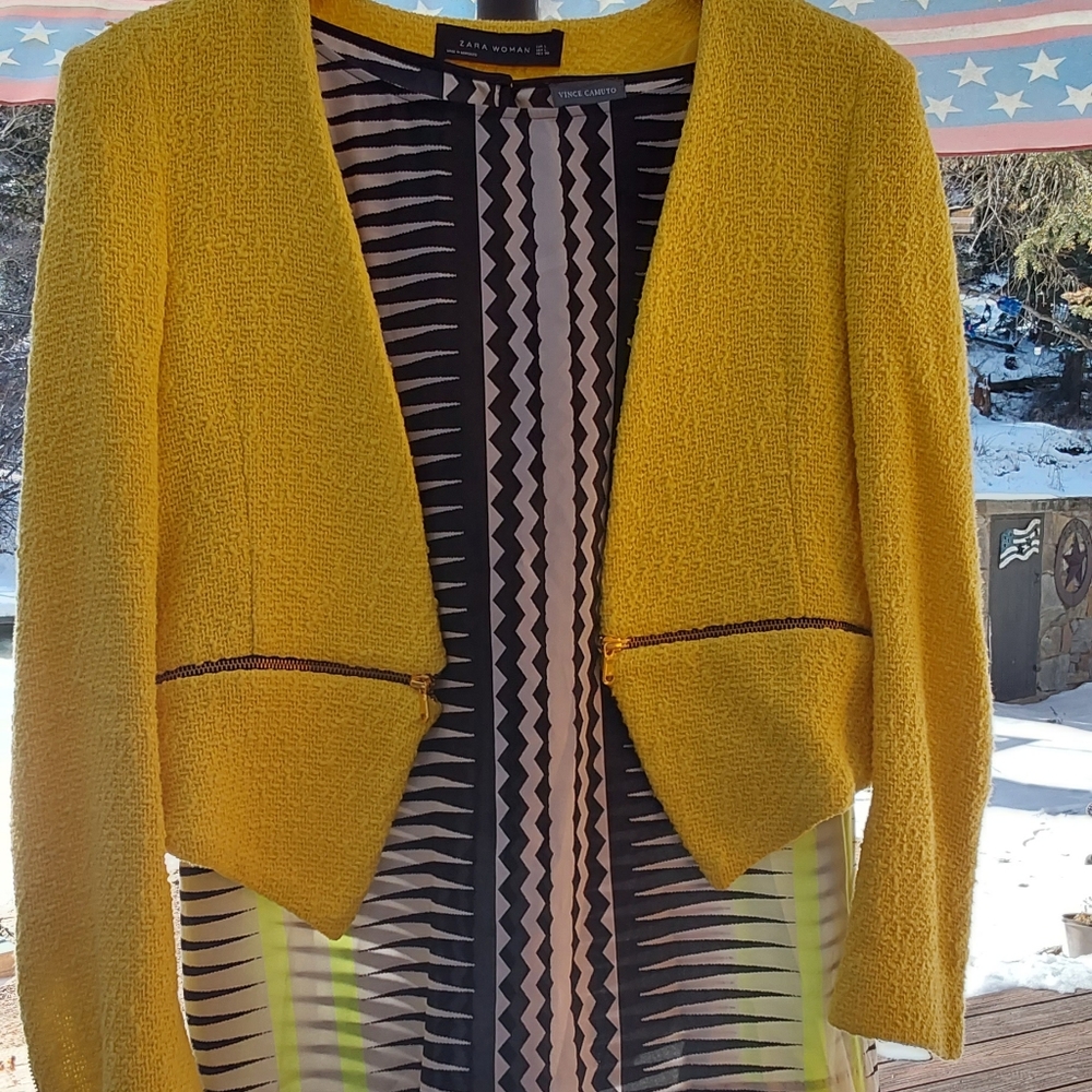 Zara womens jacket, sleeveless Vince Camuto blouse large